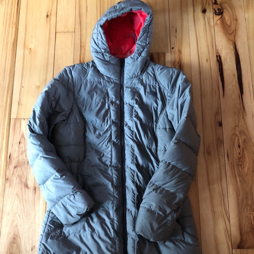 North face 550 long goose feather coat